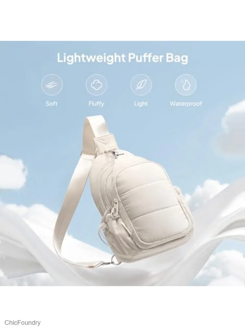 Anti-Theft Crossbody Sling Bag for Travel with RFID Blocking Puffer Fabric